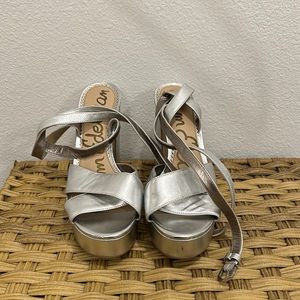 Sam Edelman Silver Platform Heels